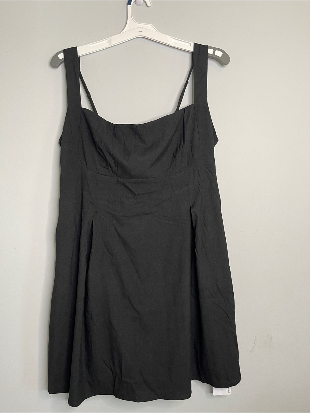 Aritzia Black Square-Neck Midi Dress with Wide Straps